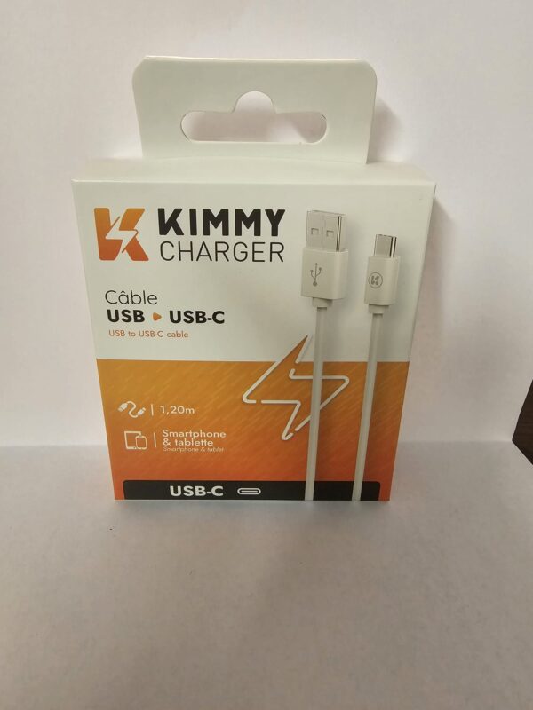 Câble USB-A/USB-C 1,2m 60W Blanc KIMMY CHARGER – Image 3